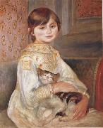 Pierre Renoir Child with Cat (Julie Manet) oil painting artist